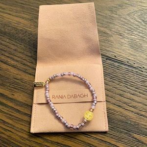 NWOT Rania Dabagh rose pink and gold beaded bracelet.